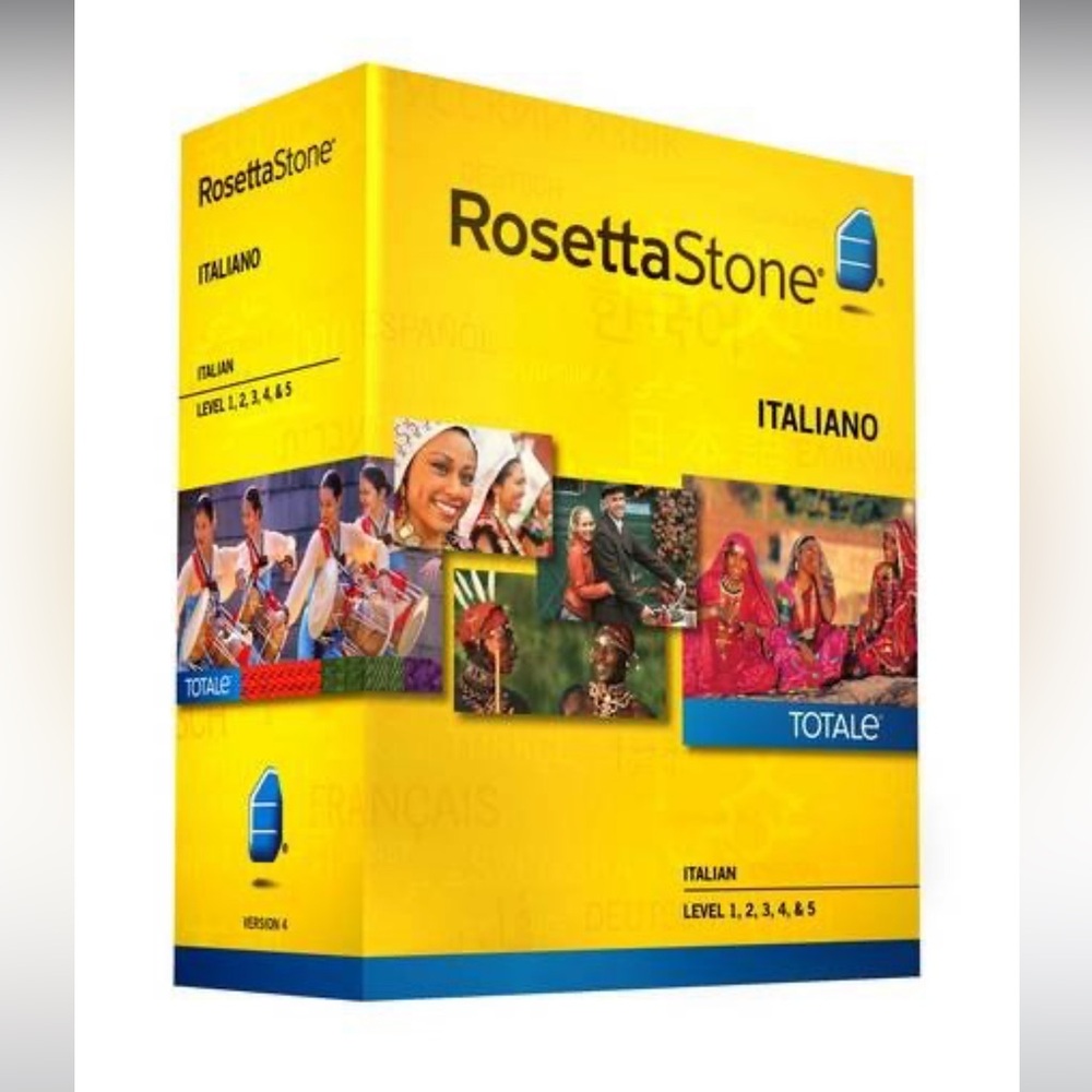 NWT Rosetta Stone Version 4 TOTALe: Italian Level 1, 2, 3, 4 & 5 (Mac/PC)